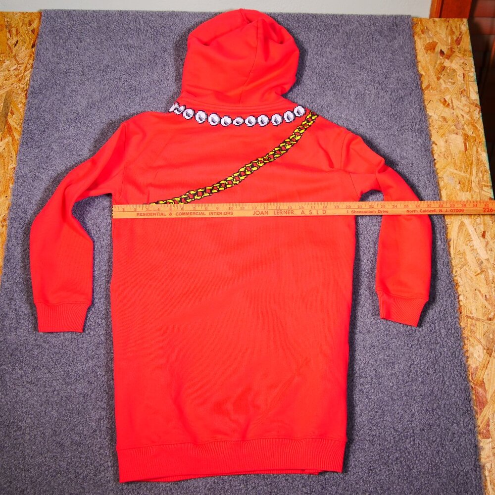 Moschino Pixel Capsule Short Hooded Dress In Red - Picture 7 of 8